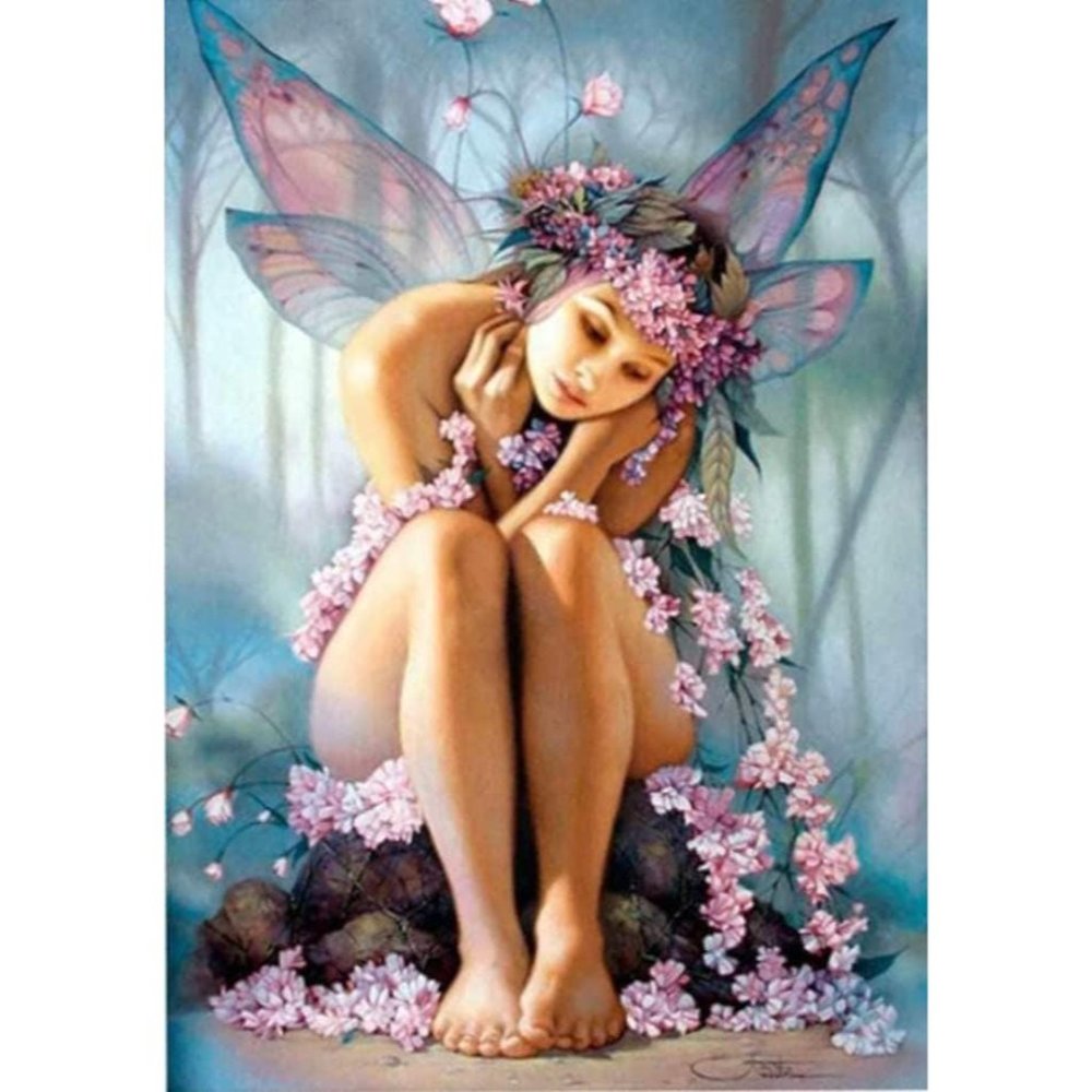 Floral Fairy Square Diamond Painting Kit 16in x 23in